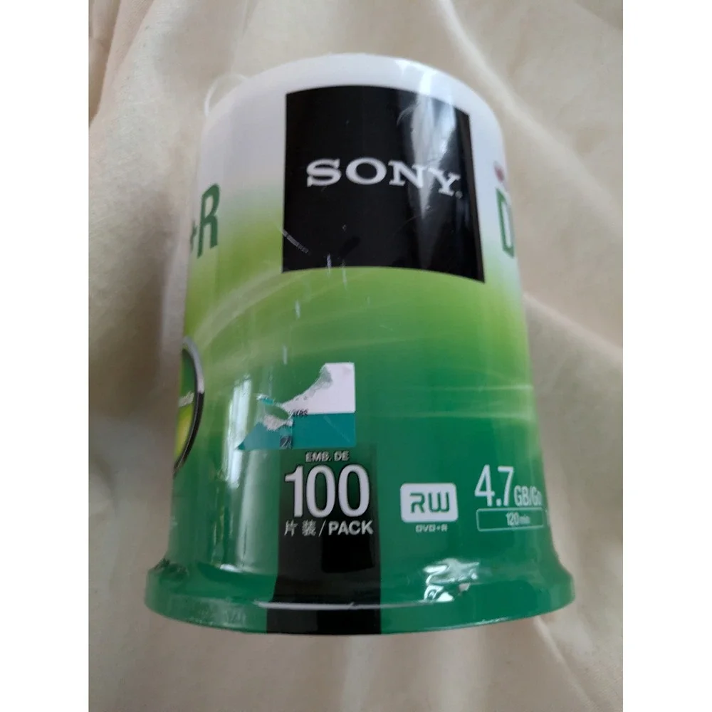 Sony AccuCORE DVD+R 4.7GB 120min 16x Blank 100 Pack Spindle 100DPR47SP‎ NEW